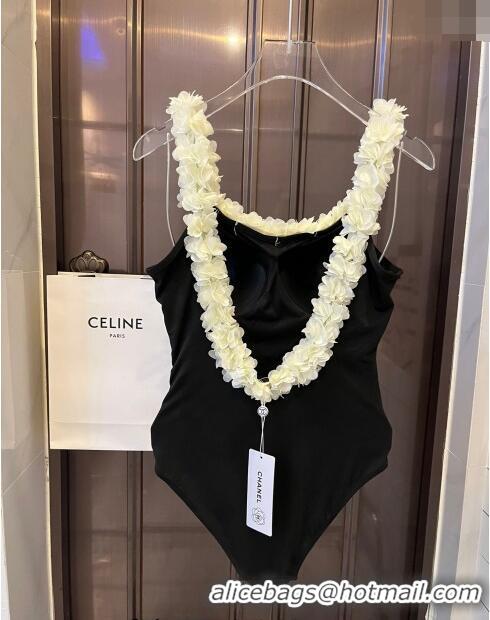 ​New Design Chanel Swimwear with Bloom Strap 0509 White/Black 2024