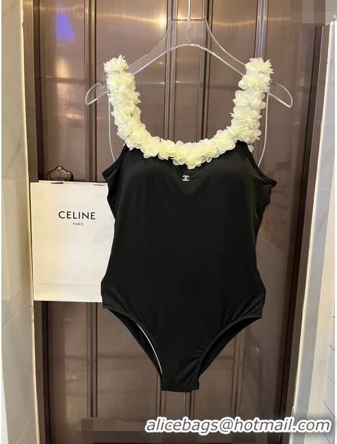 ​New Design Chanel Swimwear with Bloom Strap 0509 White/Black 2024