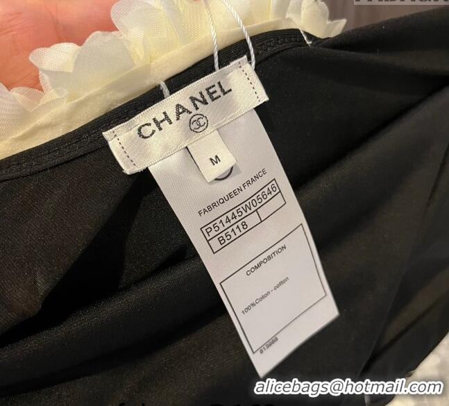 ​New Design Chanel Swimwear with Bloom Strap 0509 White/Black 2024