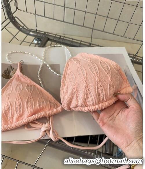 Buy Fashionable Chanel Swimwear with Pearls 050989 Pink 2024