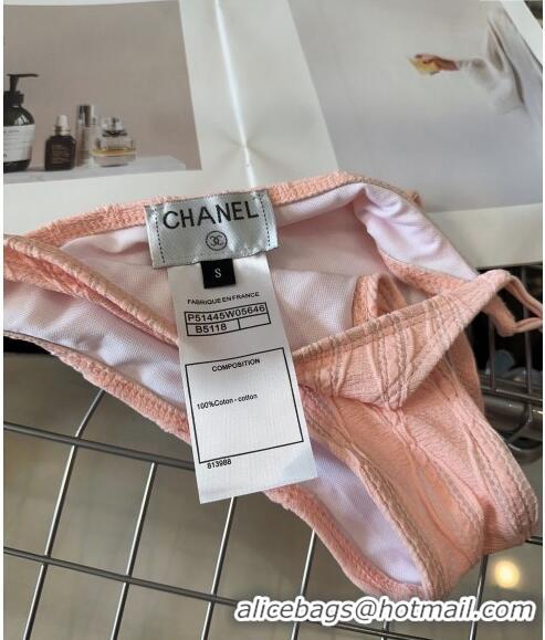 Buy Fashionable Chanel Swimwear with Pearls 050989 Pink 2024