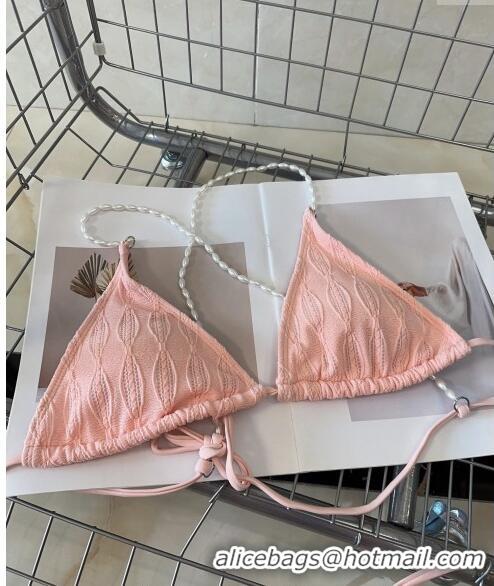 Buy Fashionable Chanel Swimwear with Pearls 050989 Pink 2024