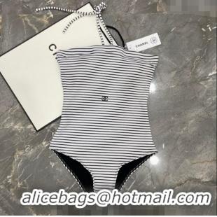 ​Inexpensive Chanel Swimwear with Stripes 9098 White/Black 2024