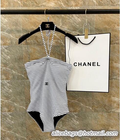 ​Inexpensive Chanel Swimwear with Stripes 9098 White/Black 2024