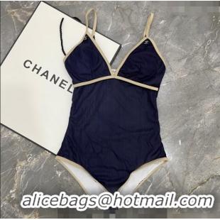 Cheap Price Chanel Swimwear 050949 Dark Blue 2024