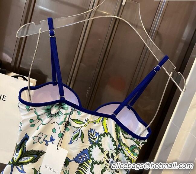 Market Sells Gucci Swimwear with Flora 0509 White/Blue/Green 2024