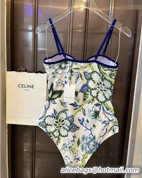 Market Sells Gucci Swimwear with Flora 0509 White/Blue/Green 2024