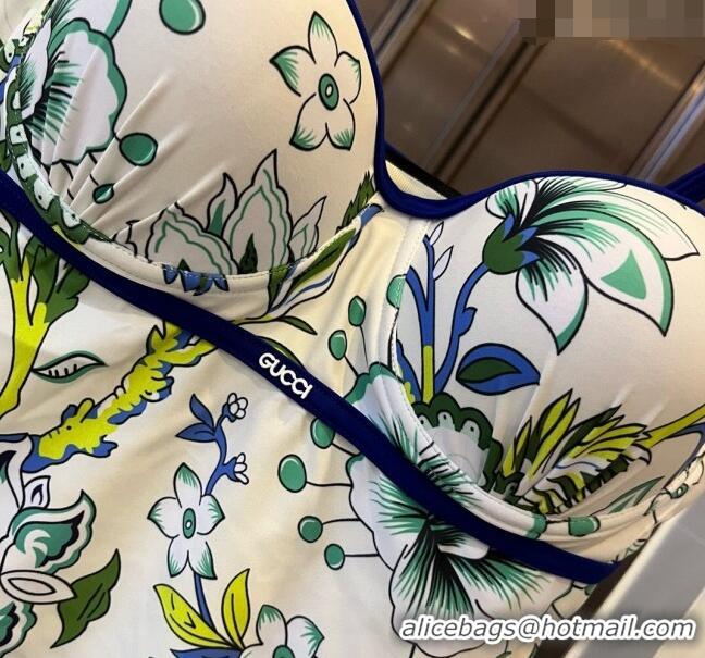 Market Sells Gucci Swimwear with Flora 0509 White/Blue/Green 2024