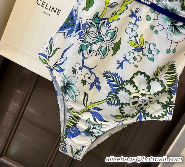 Market Sells Gucci Swimwear with Flora 0509 White/Blue/Green 2024