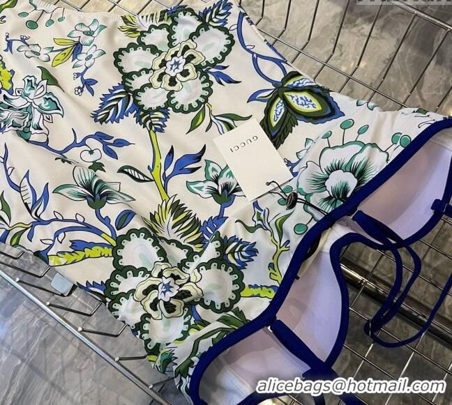 Market Sells Gucci Swimwear with Flora 0509 White/Blue/Green 2024