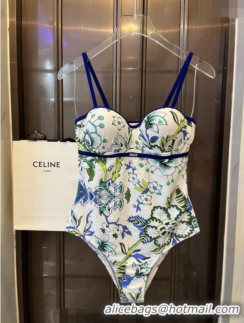 Market Sells Gucci Swimwear with Flora 0509 White/Blue/Green 2024