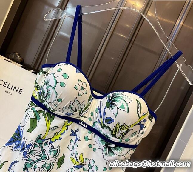 Market Sells Gucci Swimwear with Flora 0509 White/Blue/Green 2024