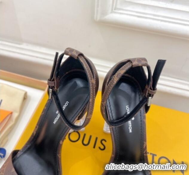 Top Design Louis Vuitton Monogram Canvas Sandals 10cm with Clear Heel 0426109