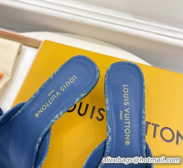 Sumptuous Louis Vuitton Neo Revival Heel Slide Sandals 5cm in Light Blue Monogram Denim 426111