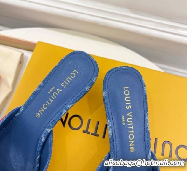 Good Product Louis Vuitton Neo Revival Heel Slide Sandals 5cm in Dark Blue Monogram Denim 426112