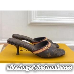 Popular Style Louis Vuitton Neo Revival Heel Slide Sandals 5cm in Monogram Canvas 426113