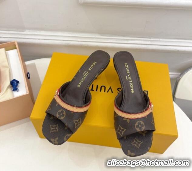 Popular Style Louis Vuitton Neo Revival Heel Slide Sandals 5cm in Monogram Canvas 426113