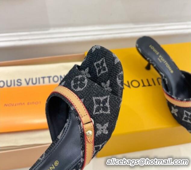 Buy Fashionable Louis Vuitton Neo Revival Heel Slide Sandals 5cm in Back Monogram Denim 426114