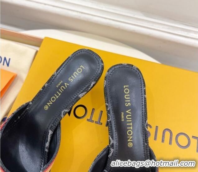 Buy Fashionable Louis Vuitton Neo Revival Heel Slide Sandals 5cm in Back Monogram Denim 426114