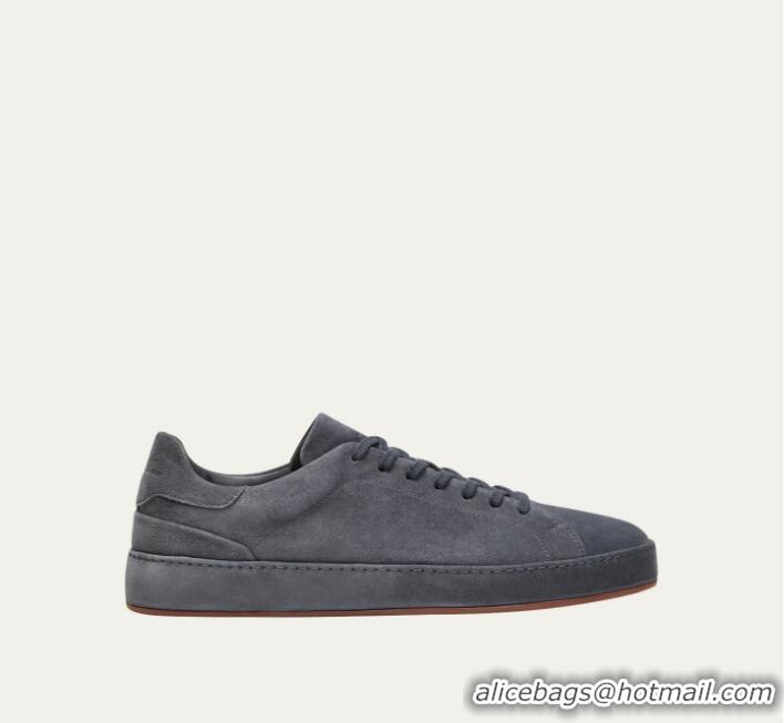 ​Buy Discount Loro Piana Mens Nuages Suede Low-Top Sneakers LP8412 Greyish Blue