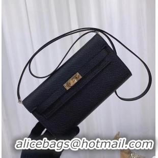 New Promotional Hermes Kelly Classique To Go Wallet In Epsom Leather HK0421 Black Gold