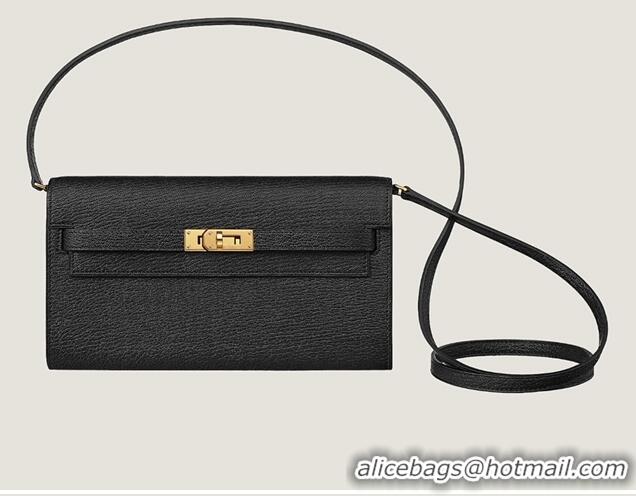 New Promotional Hermes Kelly Classique To Go Wallet In Epsom Leather HK0421 Black Gold