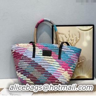 Top Quality Loewe Straw Basket bag 051301 Multicolor/Blue 2024