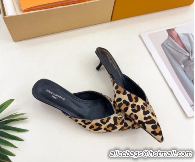 Pretty Style Louis Vuitton Stellar Heel Mules 4cm in Leopard print 0426146