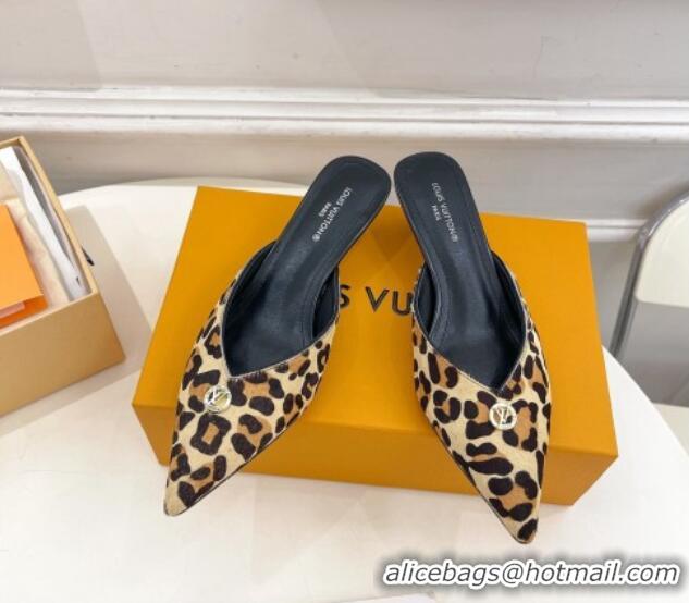 Pretty Style Louis Vuitton Stellar Heel Mules 4cm in Leopard print 0426146