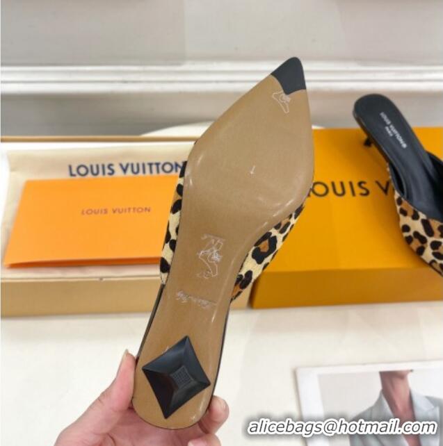 Pretty Style Louis Vuitton Stellar Heel Mules 4cm in Leopard print 0426146