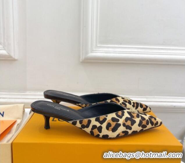 Pretty Style Louis Vuitton Stellar Heel Mules 4cm in Leopard print 0426146