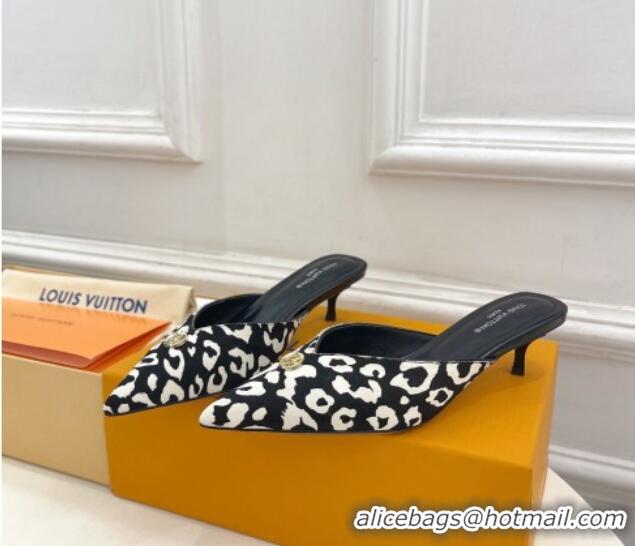 Purchase Louis Vuitton Stellar Heel Mules 4cm in Hairy Leather White/Black 0426147