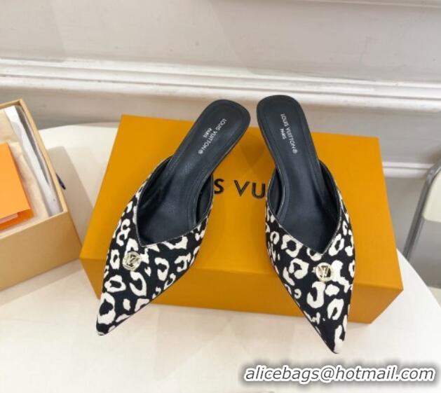 Purchase Louis Vuitton Stellar Heel Mules 4cm in Hairy Leather White/Black 0426147