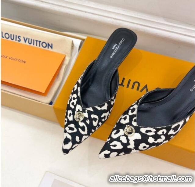 Purchase Louis Vuitton Stellar Heel Mules 4cm in Hairy Leather White/Black 0426147