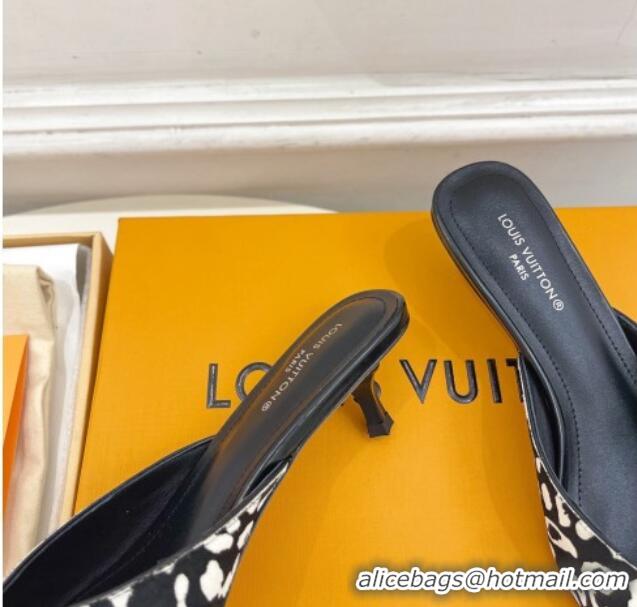 Purchase Louis Vuitton Stellar Heel Mules 4cm in Hairy Leather White/Black 0426147