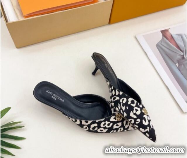 Purchase Louis Vuitton Stellar Heel Mules 4cm in Hairy Leather White/Black 0426147