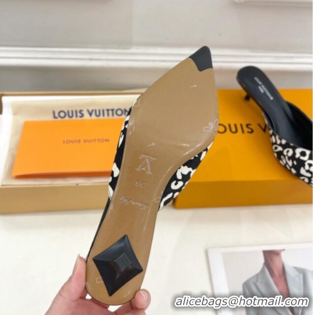 Purchase Louis Vuitton Stellar Heel Mules 4cm in Hairy Leather White/Black 0426147