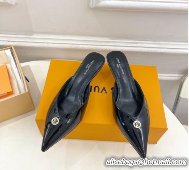 Most Popular Louis Vuitton Stellar Heel Mules 4cm in Patent Leather Black 426152