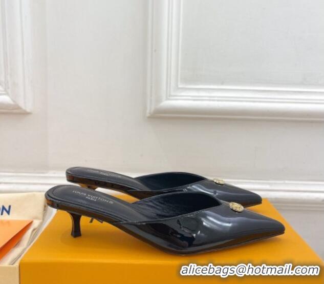 Most Popular Louis Vuitton Stellar Heel Mules 4cm in Patent Leather Black 426152