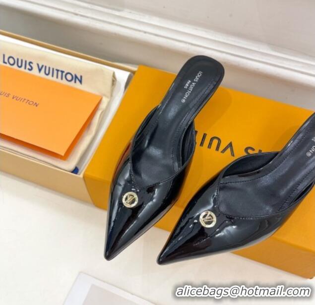 Most Popular Louis Vuitton Stellar Heel Mules 4cm in Patent Leather Black 426152