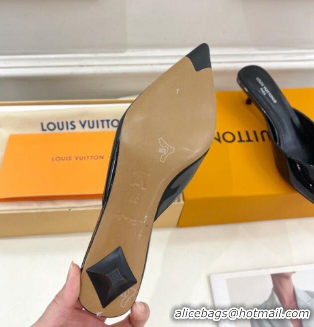 Most Popular Louis Vuitton Stellar Heel Mules 4cm in Patent Leather Black 426152