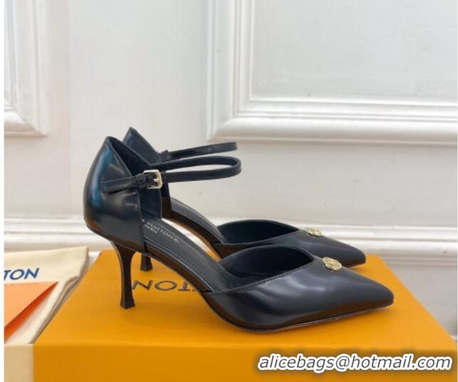 Good Product Louis Vuitton Stellar Mary Janes Pumps 7cm in Black Glazed Leather 426160