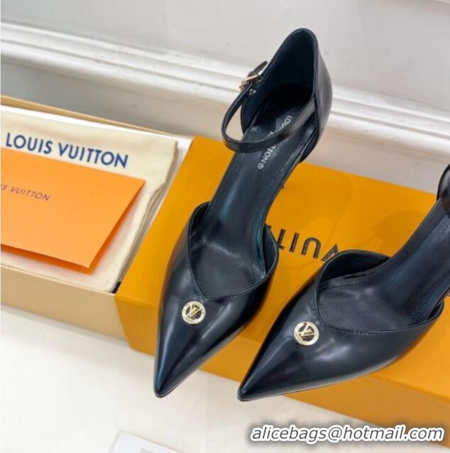 Good Product Louis Vuitton Stellar Mary Janes Pumps 7cm in Black Glazed Leather 426160