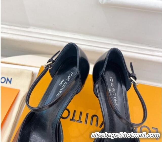 Good Product Louis Vuitton Stellar Mary Janes Pumps 7cm in Black Glazed Leather 426160