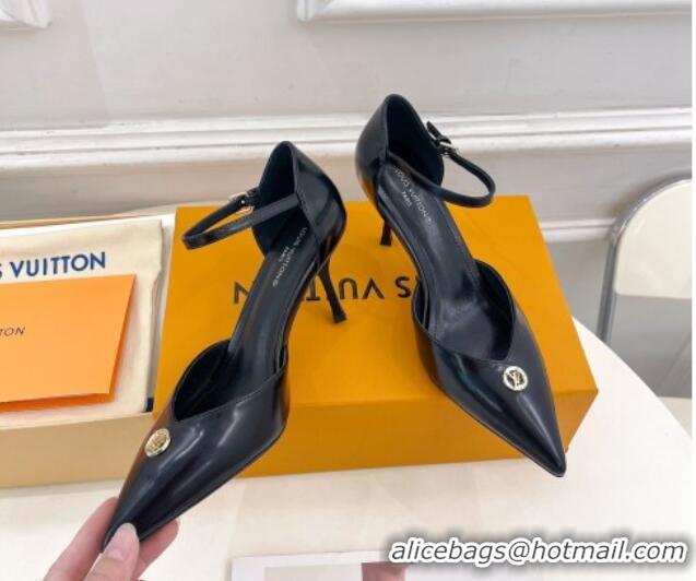 Good Product Louis Vuitton Stellar Mary Janes Pumps 7cm in Black Glazed Leather 426160