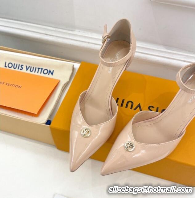 Pretty Style Louis Vuitton Stellar Mary Janes Pumps 7cm in Patent Leather Nude Pink 426162