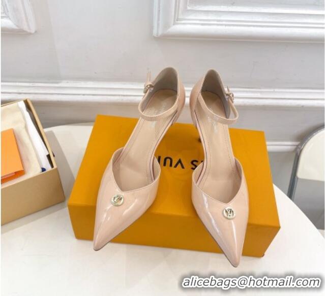 Pretty Style Louis Vuitton Stellar Mary Janes Pumps 7cm in Patent Leather Nude Pink 426162