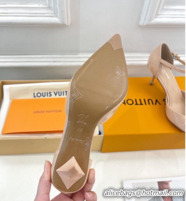 Pretty Style Louis Vuitton Stellar Mary Janes Pumps 7cm in Patent Leather Nude Pink 426162