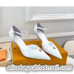 Low Price Louis Vuitton Stellar Mary Janes Pumps 7cm in Patent Leather White 426163