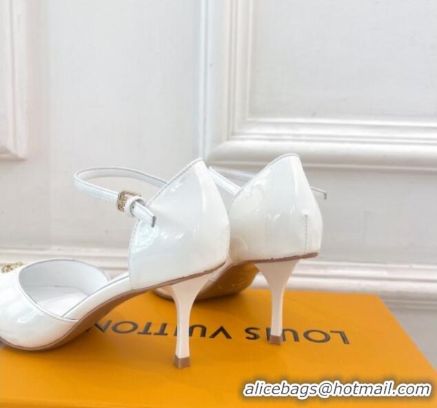 Low Price Louis Vuitton Stellar Mary Janes Pumps 7cm in Patent Leather White 426163